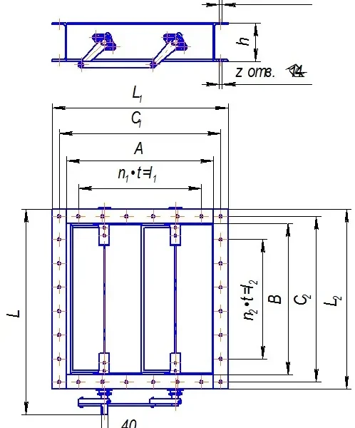 Клапаны пылегазовоздухопроводов прямоугольные 2-осные